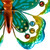 Green Metal Butterfly Outdoor Garden Wall Hanging - 12"