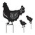 Chicken Family Outdoor Garden Stakes - 20.5" - Black - Set of 3