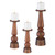 Butter Rum Glass Candleholders - 15" - Brown - Set of 3