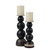 Tabletop Pillar Candleholders - 13" - Black - Set of 2