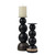 Tabletop Pillar Candleholders - 13" - Black - Set of 2