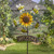 Honeybee Sunflower  "Welcome" Wind Spinner Yard Stake - 63" - Yellow and Black