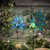 LED Solar Powered Metal Peacock Yard Stakes - 46" - Multi-Colored - Set of 2