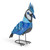 LED Solar Powered Blue Jay Outdoor Lawn Decoration - 15.75" - Blue and Black