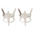 3-Leaf Aluminum Pillar Candleholders - 7" - Set of 2