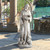 St. Francis Easter Outdoor Statue with Bird Feeder - 28" - Gray and Black