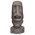 Easter Island Ahu Akivi Moai Monolith Outdoor Tabletop Statue - 48" - Gray and Black