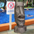 Easter Island Ahu Akivi Moai Monolith Outdoor Tabletop Statue - 48" - Gray and Black