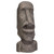 Easter Island Ahu Akivi Moai Monolith Outdoor Tabletop Statue - 48" - Gray and Black