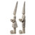 Gnome Christmas Statues - 39" - Off White and Gray - Set of 2