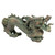 Asian Dragon of the Great Wall Outdoor Garden Statue - 21" - Green and Brown