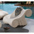 Roman Spa Outdoor Garden Lounge Chair - 39.5" - White and Gray