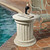 Roman Doric Fluted Garden Statue Plinth - 18" - Off White and Gray