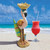 Luau Larry Flamingo Outdoor Garden Statues - 18" - Pink and Green