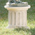 Roman Doric Column Fluted Architectural Wide Plinth Outdoor Garden statue - 17" - White and Gray