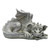 Blushing Babel Bashful Dragon Outdoor Garden Statue - 16" - White and Gray