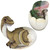 Baby Dinosaur Egg Hatchling Outdoor Garden Statues - 10.5" - Green and Yellow - Set of 2