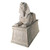 Sphinx Outdoor Garden Statue atop a Egyptian Plinth - 87" - Cream and Gray