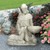 St. Francis Feeding Animals Garden Statue - 19" - White and Gray