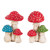 Glow in the Dark Mushroom Garden Figurines - 6.75" - Red and Beige - Set of 2