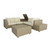 Woven Resin Wicker Outdoor Patio Conversation Set - 7-Piece - Beige Cushions