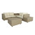 Woven Resin Wicker Outdoor Patio Conversation Set - 7-Piece - Beige Cushions