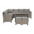5pc Sofa with Table and Stools Outdoor Patio Set - 6' - Gray