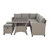 5pc Sofa with Table and Stools Outdoor Patio Set - 6' - Gray