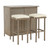3pc Bar and Stools Outdoor Patio Set - 5.5' - Cream and Beige