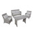 Wicker Outdoor Patio Conversation Set - 4-Piece - Gray Cushions