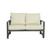 Metal Outdoor Loveseat with Cushions - 53" - Gray and Beige