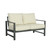 Metal Outdoor Loveseat with Cushions - 53" - Gray and Beige