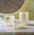 Mosaic Cylindrical Votive Candle Holder - 3" - Silver and Green - Set of 4