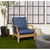 2-Piece Upholstered Rounded Front Deep Seating Outdoor Cushion Set - 30" - Navy Blue