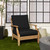 2-Piece Textured Upholstered Rounded Front Deep Seating Outdoor Cushion Set - 22.5" - Black