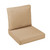 2-Piece Textured Upholstered Rounded Front Deep Seating Outdoor Cushion Set - 25" - Tan Brown