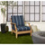 2-Piece Upholstered Rounded Front Deep Seating Striped Outdoor Cushion Set - 22.5" - Navy Blue