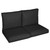 4-Piece Upholstered Outdoor Loveseat Cushion Set - 22.5" - Black