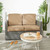 4-Piece Upholstered Outdoor Loveseat Cushion Set - 23.5" - Brown