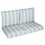 4-Piece Striped Upholstered Outdoor Loveseat Cushion Set - 23.5" - Blue and White
