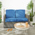 4-Piece Upholstered Outdoor Loveseat Cushion Set - 30" - Blue