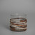 Textured Glass Votive Candle Holder - 3" - Brown and White
