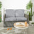 4-Piece Diamond Outdoor Patio Loveseat Cushion Set - 29" - Blue and White