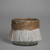Textured Fringe Glass Votive Candle Holder - 3" - Brown and White