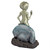 Roswell the Alien UFO Outdoor Garden Statue - 21.5"