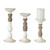 Candle Holders - 12.5" - White and Brown - Set of 3