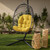 Upholstered Plush Tufted Outdoor Patio Egg Chair Cushion - 44" - Yellow