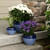 Duo Tone Garden Planters - 12" - Blue and Beige - Set of 3