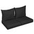 4-Piece Upholstered Outdoor Loveseat Pillow and Cushion Set - 27" - Black