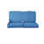 4-Piece Upholstered Outdoor Loveseat Cushion Set - 23.5" - Blue
